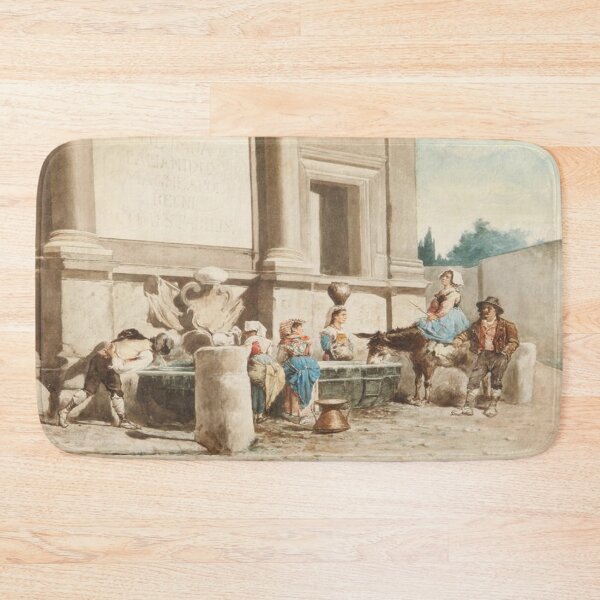 Item preview, A group of country people gathered by a water trough designed and sold by SharonTheFirst.