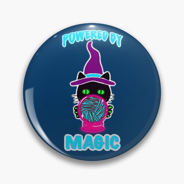Item preview, Copy of Powered by Magic Cat – Neon Witch Cat Design Sticker designed and sold by ArtyWares.