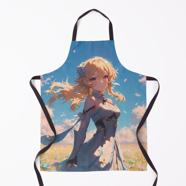 Item preview, Traveler Lumine Genshin Impact Serene Flower Meadow Under Blue Sky designed and sold by Tokyonomad.