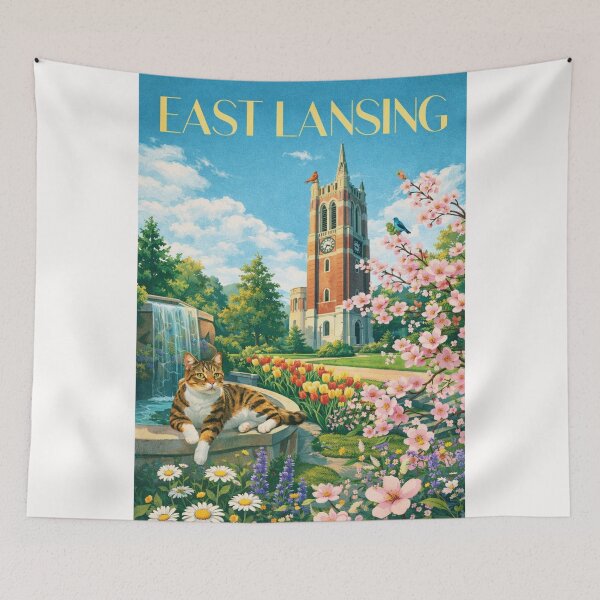 Item preview, East Lansing Michigan Michigan State University Beaumont Tower Ingham County designed and sold by Places On Earth.
