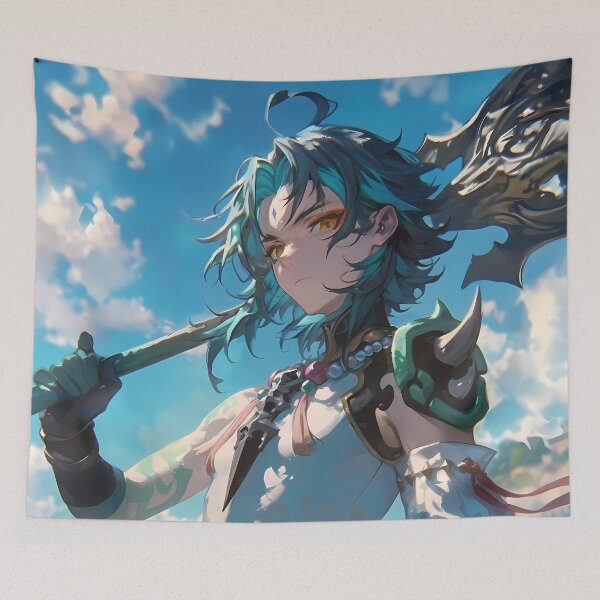 Item preview, Xiao Genshin Impact Anemo Polearm Warrior Under Bright Sky designed and sold by Tokyonomad.