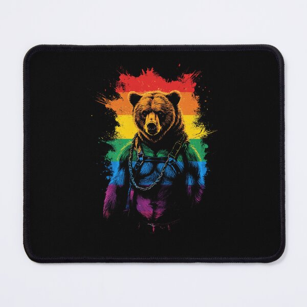 Item preview, Muscular Gay Bear with Rainbow Flag, Bold Art designed and sold by InkDazzle.