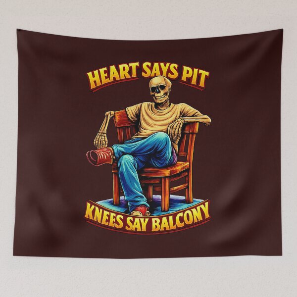 Item preview, Funny Concert Shirt – Heart Says Pit Knees Say Balcony, Live Music Humor Tee designed and sold by Societit.