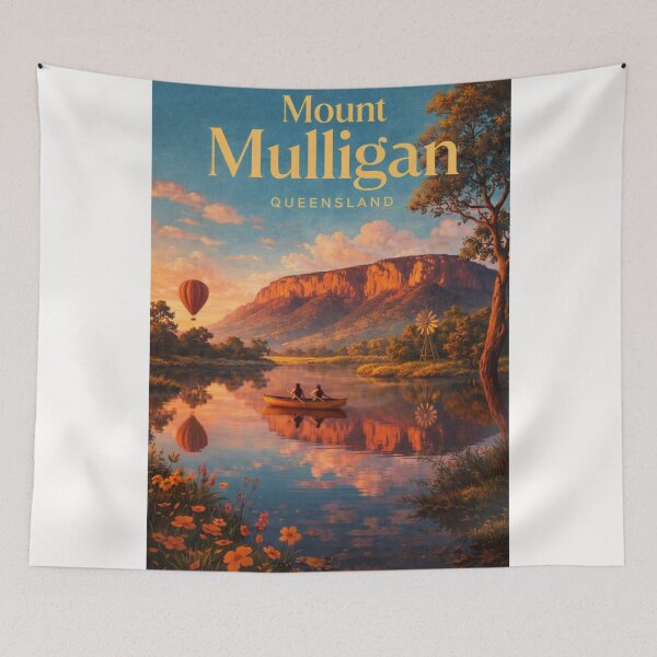 Item preview, Mount Mulligan Sunset Landscape Queensland Outback Atherton Region designed and sold by Places On Earth.
