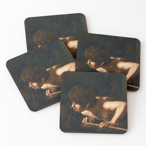 Item preview, John the Baptist Caravaggio Baroque Religious Painting Portrait designed and sold by TheSoulOfArt.