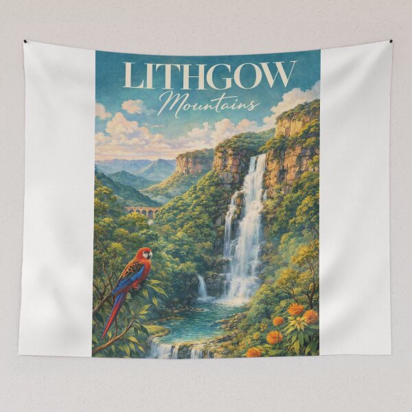 Item preview, Lithgow Blue Mountains Waterfall Valley with Native Wildlife New South Wales designed and sold by Places On Earth.