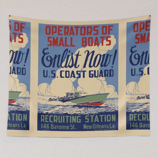 Item preview, Military Boat Recruitment Coast Guard Advertisement Poster : Vintage designed and sold by artofuniverse.