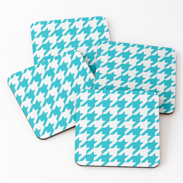 Item preview, White And Cyan Houndstooth Pattern designed and sold by pattern-archive.