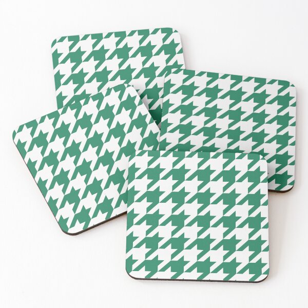 Item preview, White And Green Houndstooth Pattern designed and sold by pattern-archive.