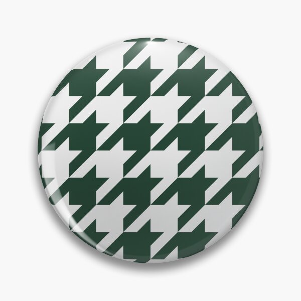 Item preview, White And Forest Green Houndstooth Pattern designed and sold by pattern-archive.