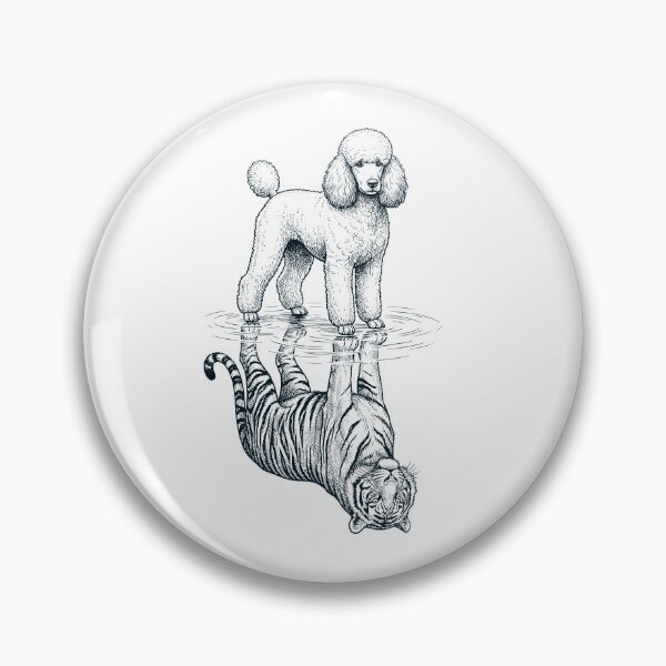 Item preview, Vintage Poodle Reflection Tiger Dog Lover designed and sold by DoodleTortle.
