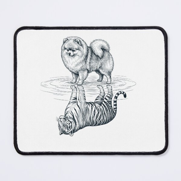 Item preview, Vintage Pomeranian Reflection Tiger Dog Lover designed and sold by DoodleTortle.