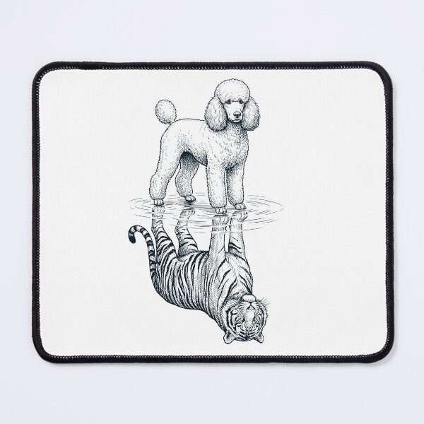 Item preview, Vintage Poodle Reflection Tiger Dog Lover designed and sold by DoodleTortle.