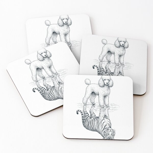 Item preview, Vintage Poodle Reflection Tiger Dog Lover designed and sold by DoodleTortle.