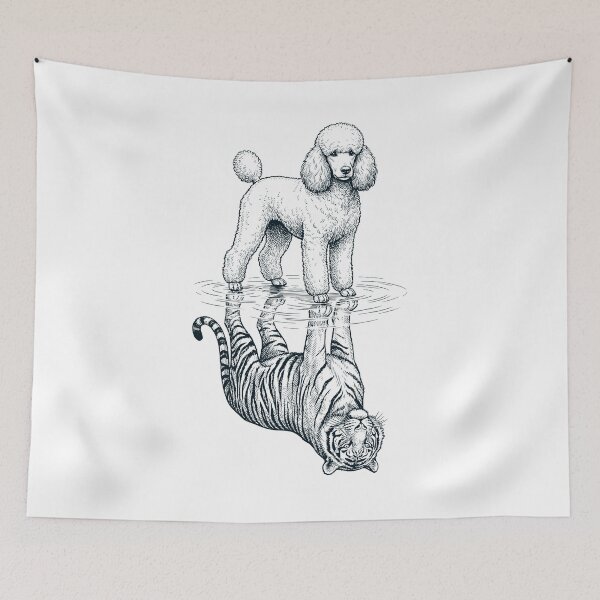 Item preview, Vintage Poodle Reflection Tiger Dog Lover designed and sold by DoodleTortle.