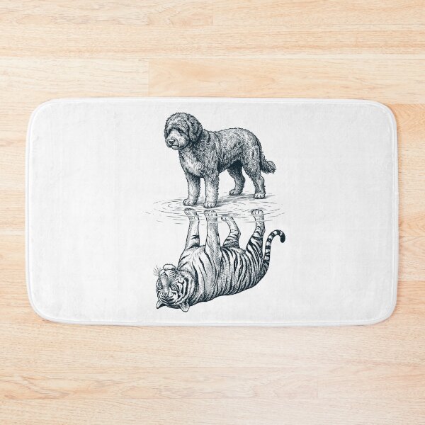 Item preview, Vintage Portuguese Water Dog Reflection Tiger Dog Lover designed and sold by DoodleTortle.