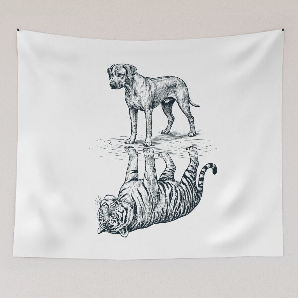 Item preview, Vintage Rhodesian Ridgeback Reflection Tiger Dog Lover designed and sold by DoodleTortle.