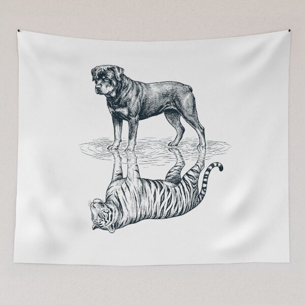 Item preview, Vintage Rottweiler Reflection Tiger Dog Lover designed and sold by DoodleTortle.