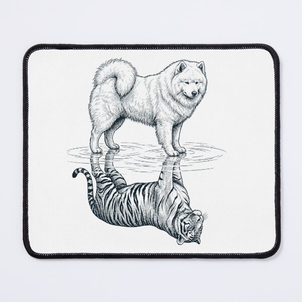 Item preview, Vintage Samoyed Reflection Tiger Dog Lover designed and sold by DoodleTortle.