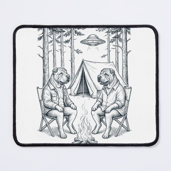 Item preview, Vintage Chinese Shar Pei Camping UFO Dog Mom Dad Lover designed and sold by TerryConnells.