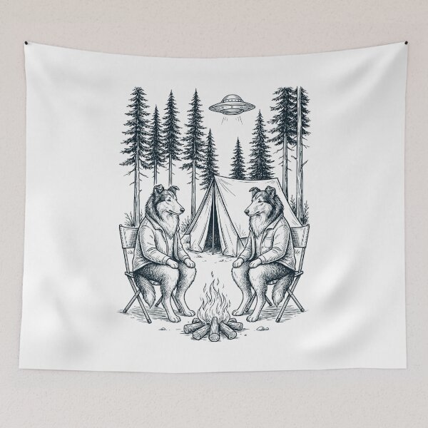 Item preview, Vintage Collie Camping UFO Dog Mom Dad Lover designed and sold by TerryConnells.