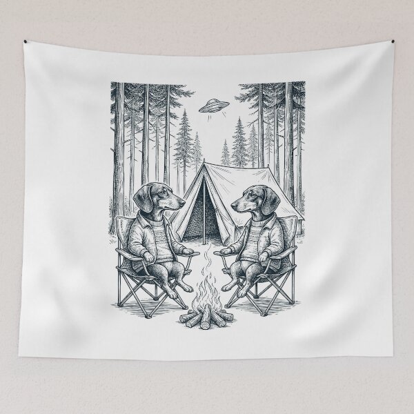 Artikelvorschau, Vintage Dackel Camping UFO Hundemama Papa Liebhaber entworfen und verkauft von TerryConnells.
