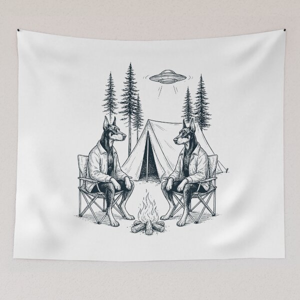 Item preview, Vintage Doberman Pinscher Camping UFO Dog Mom Dad Lover designed and sold by TerryConnells.