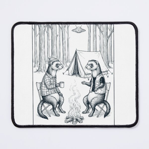 Item preview, Vintage Ferret Camping UFO Animal Lover designed and sold by TerryConnells.