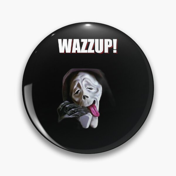 Item preview, Funny Ghostface Meme: Wazzup! | Scary Movie Retro Parody designed and sold by fraseslocas77.