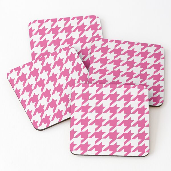 Item preview, White And Hot Pink Houndstooth Pattern designed and sold by pattern-archive.