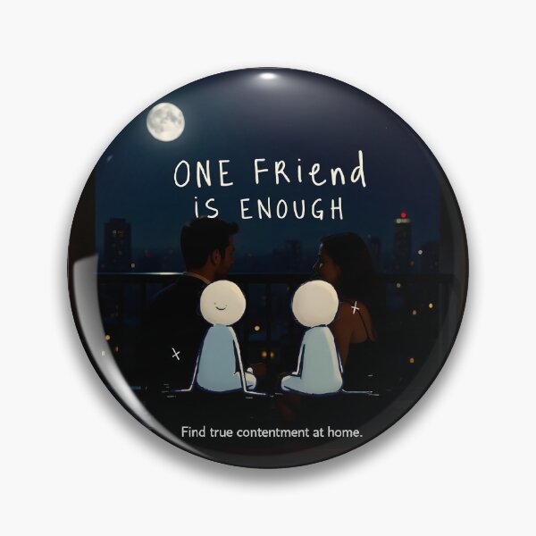 Item preview, One Friend Is Enough — Moonlit Balcony Embrace | Find True Containment at Home designed and sold by Creative-RE.