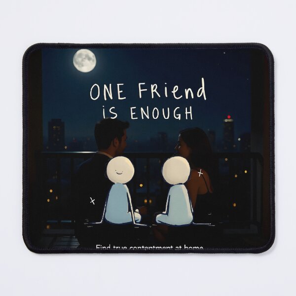 Item preview, One Friend Is Enough — Moonlit Balcony Embrace | Find True Containment at Home designed and sold by Creative-RE.