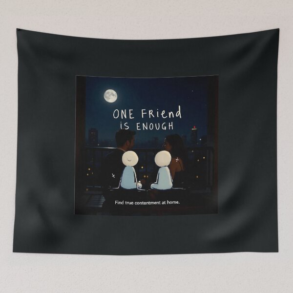 Item preview, One Friend Is Enough — Moonlit Balcony Embrace | Find True Containment at Home designed and sold by Creative-RE.