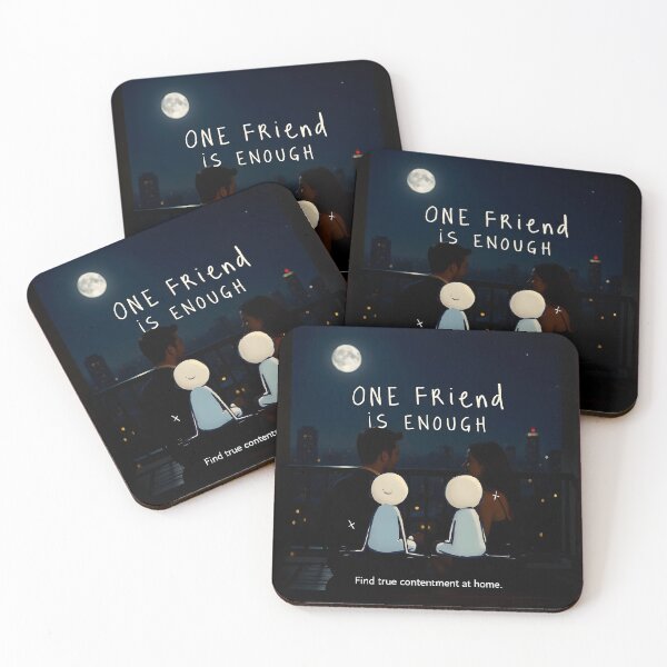 Item preview, One Friend Is Enough — Moonlit Balcony Embrace | Find True Containment at Home designed and sold by Creative-RE.