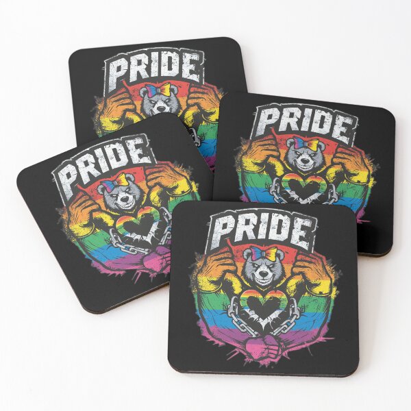 Item preview, Muscular Rainbow Bear Pride LGBT Community Artwork designed and sold by InkDazzle.