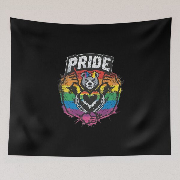 Item preview, Muscular Rainbow Bear Pride LGBT Community Artwork designed and sold by InkDazzle.