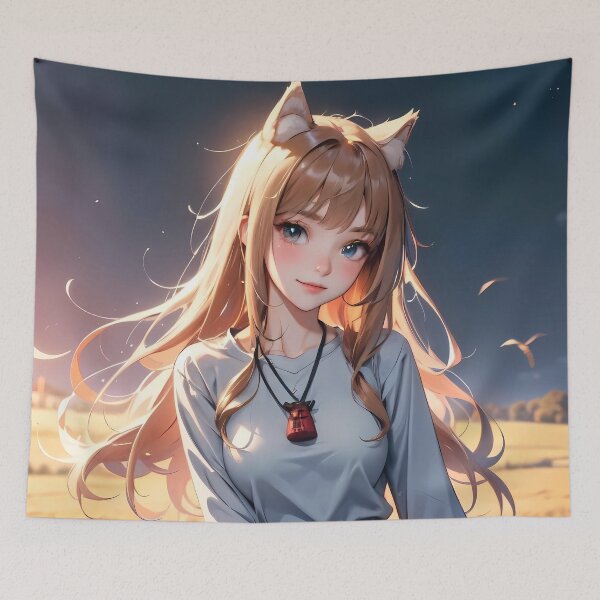 Item preview, Holo spice and wolf Twilight Wheat Field Calm designed and sold by riadjamai.