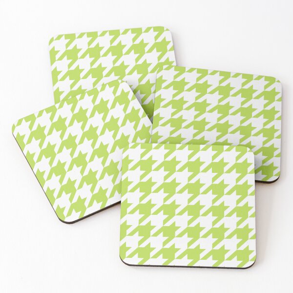 Item preview, White And Lime Houndstooth Pattern designed and sold by pattern-archive.