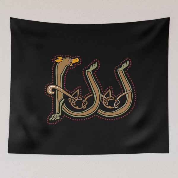 Item preview, Celtic Hound Letter W Medieval Marginalia designed and sold by wunuhrhzjx25.