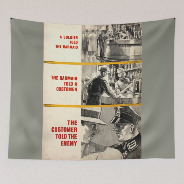 Item preview, WWII Propaganda Poster | Comic Strip Art | Loose Lips Sink Ships | Cautionary Tale | Vintage Military History Print designed and sold by artofuniverse.