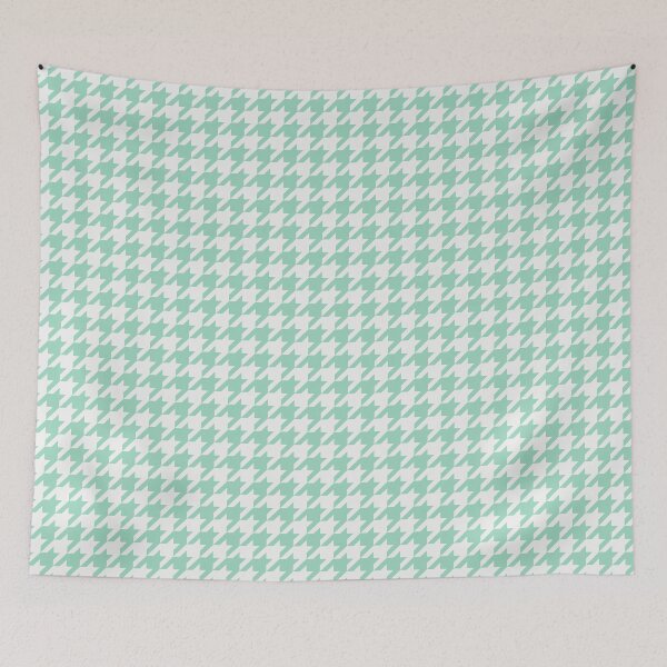 Item preview, White And Mint Houndstooth Pattern designed and sold by pattern-archive.