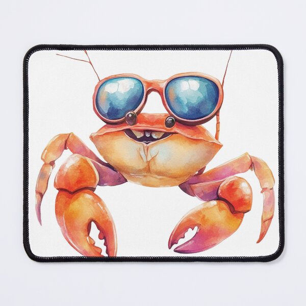 Item preview, Cool Crab With Sunglasses, Funny Beach Animal, Summer Ocean Illustration designed and sold by GoodMoodVibes.