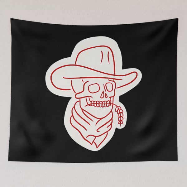 Item preview, Minimalist Skeleton Cowboy Line Art Portrait designed and sold by wunuhrhzjx25.