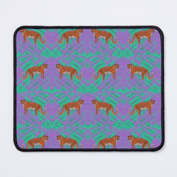 Item preview, Retro Vintage Exotic Summer Tiger - 80s purple and green designed and sold by ellealsopaints.
