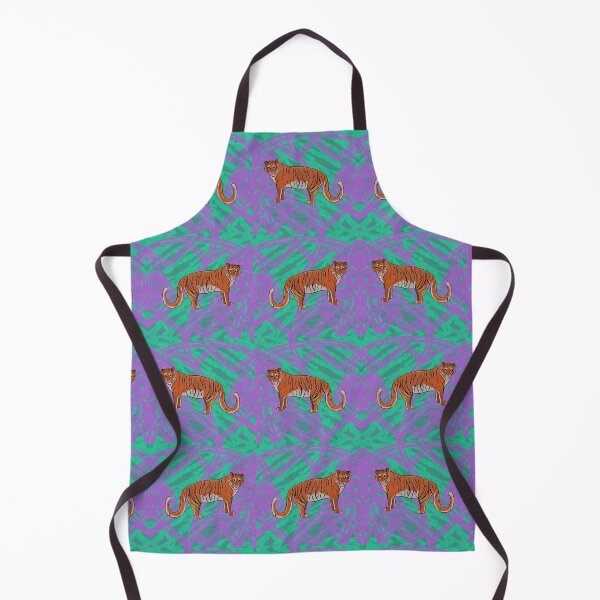 Item preview, Retro Vintage Exotic Summer Tiger - 80s purple and green designed and sold by ellealsopaints.