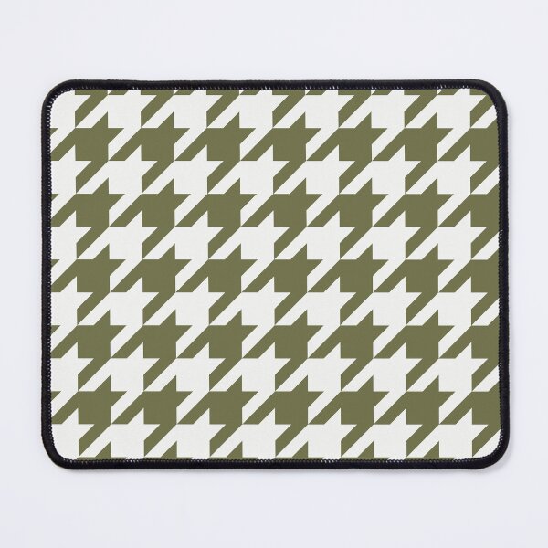 Item preview, White And Olive Houndstooth Pattern designed and sold by pattern-archive.