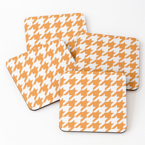 Item preview, White And Orange Houndstooth Pattern designed and sold by pattern-archive.