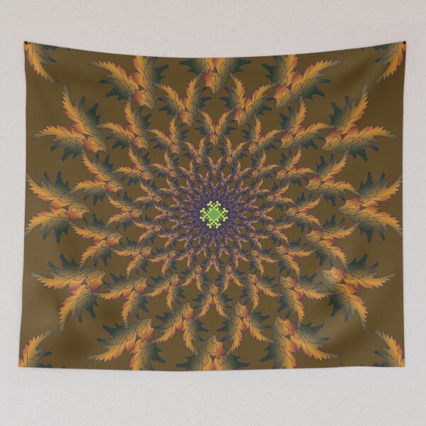 Item preview, Golden Leaf Depth Mandala designed and sold by OIL Pattern Design .