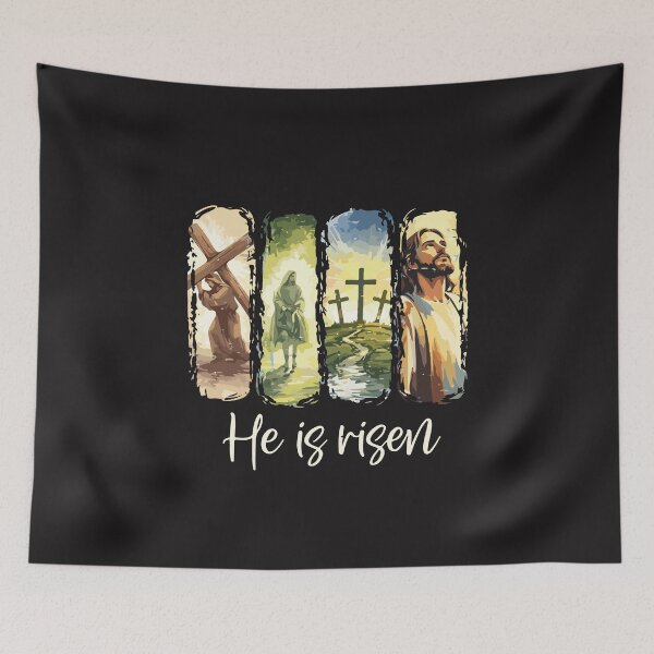 Item preview, He Is Risen Jesus Easter 4 Scene Story Christian Faith Design designed and sold by kiralynstration.