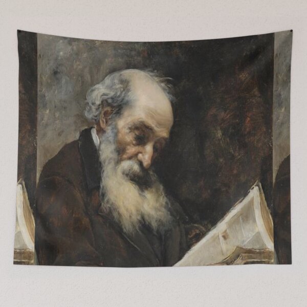 Item preview, Old man reading a book designed and sold by SharonTheFirst.